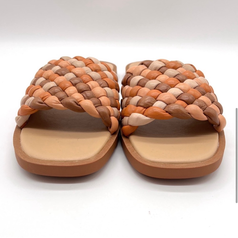 Madewell The Suzi slide sandals Women’s 8.5 brown tan fluffy woven flat sandals - Picture 3 of 5